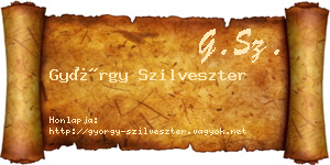 György Szilveszter névjegykártya